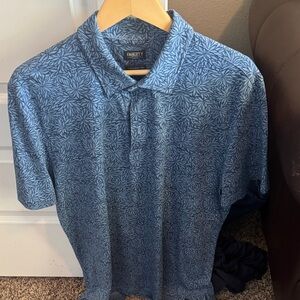 Faherty Men's Blue Patterned Polo